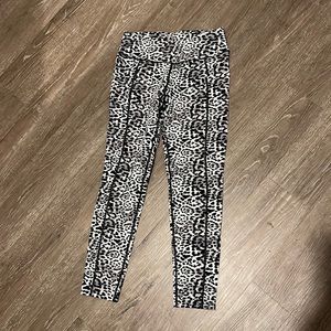 Grey Leopard Print Workout Leggings